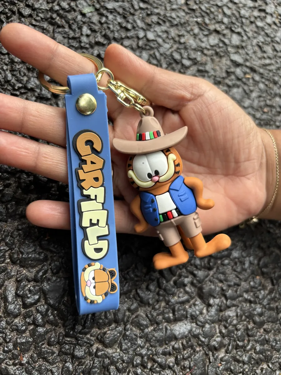Chocolate Garfield Hat Keychain