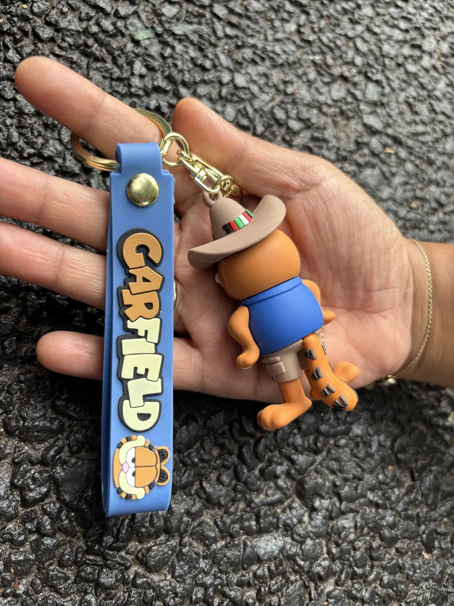 Chocolate Garfield Hat Keychain