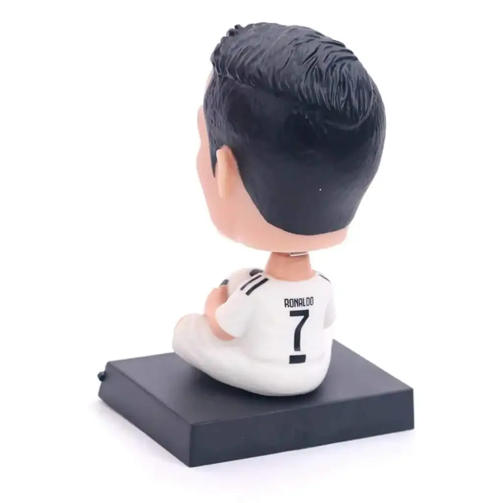 Christiano Ronaldo White and Black Bobblehead cum Mobile Holder