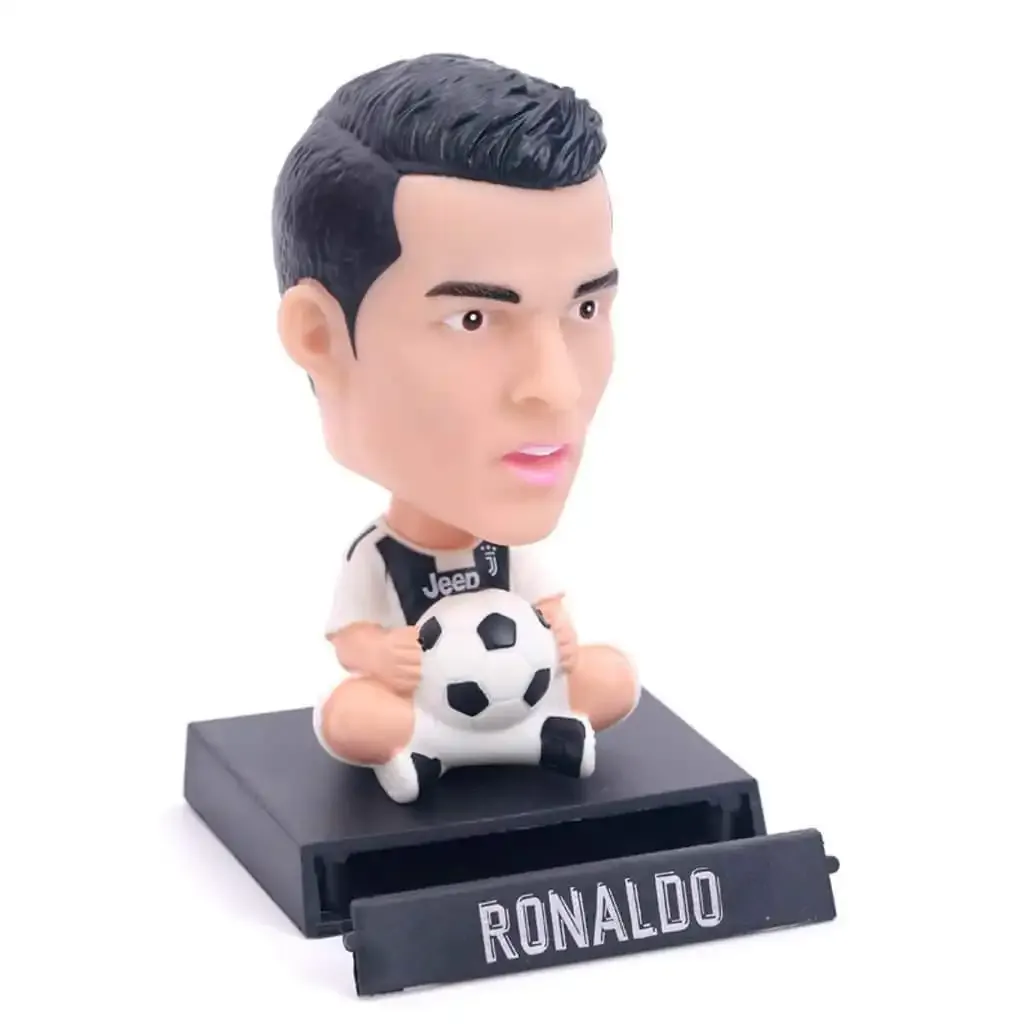 Christiano Ronaldo White and Black Bobblehead cum Mobile Holder