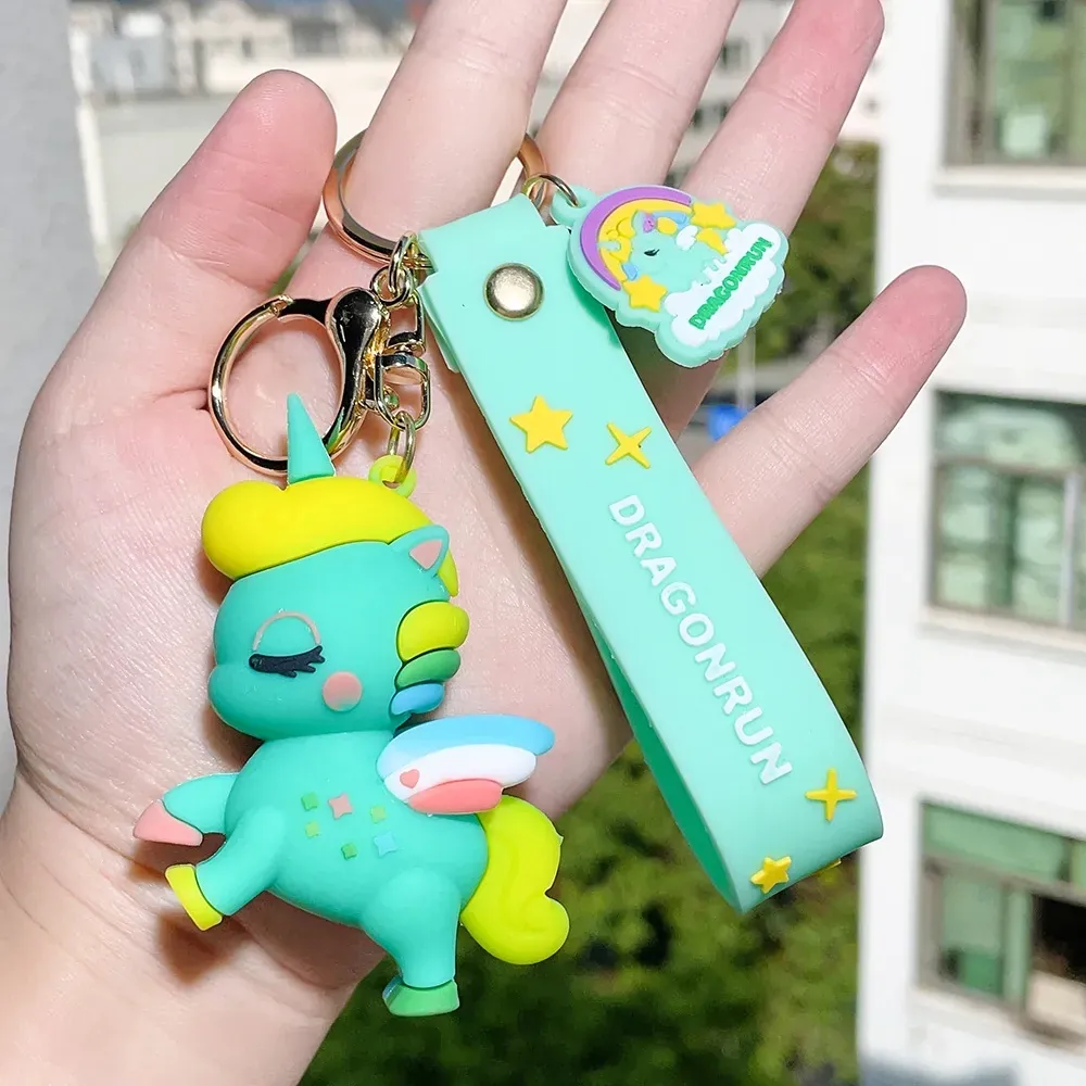 Green Unicorn Keychain