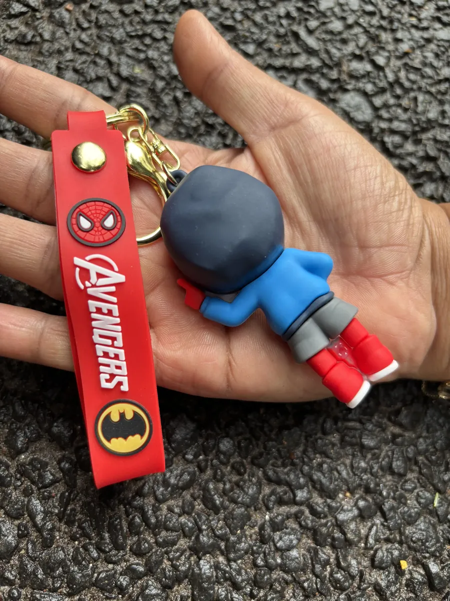 Hoodie Web on face Spiderman Keychain