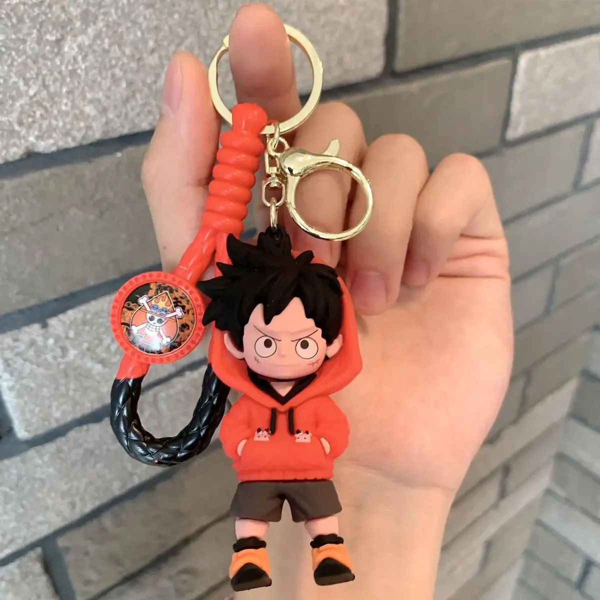 One Piece - Standing Luffy Pocket in Hoodie Keychain