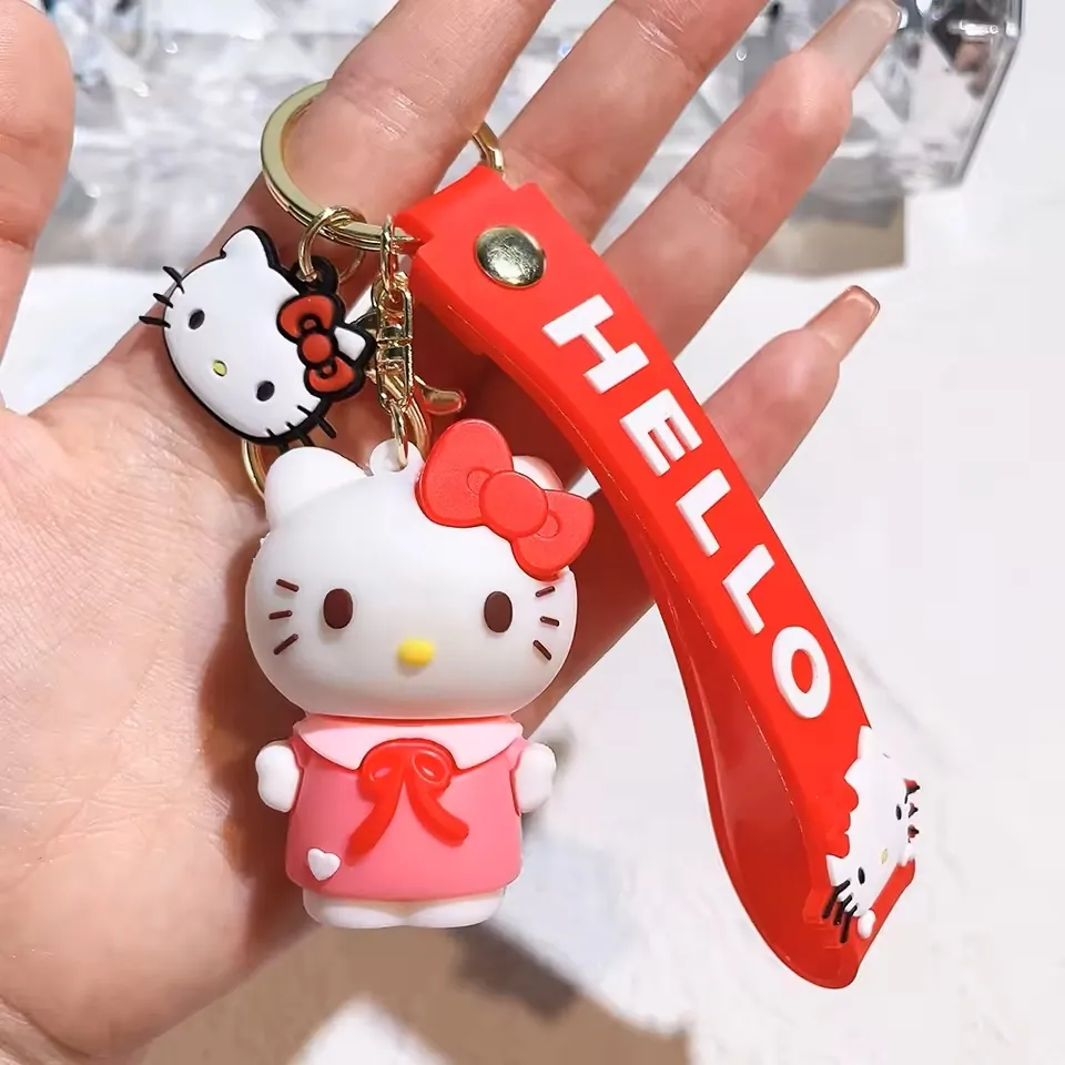 Pink and Red Hello Kitty Keychain
