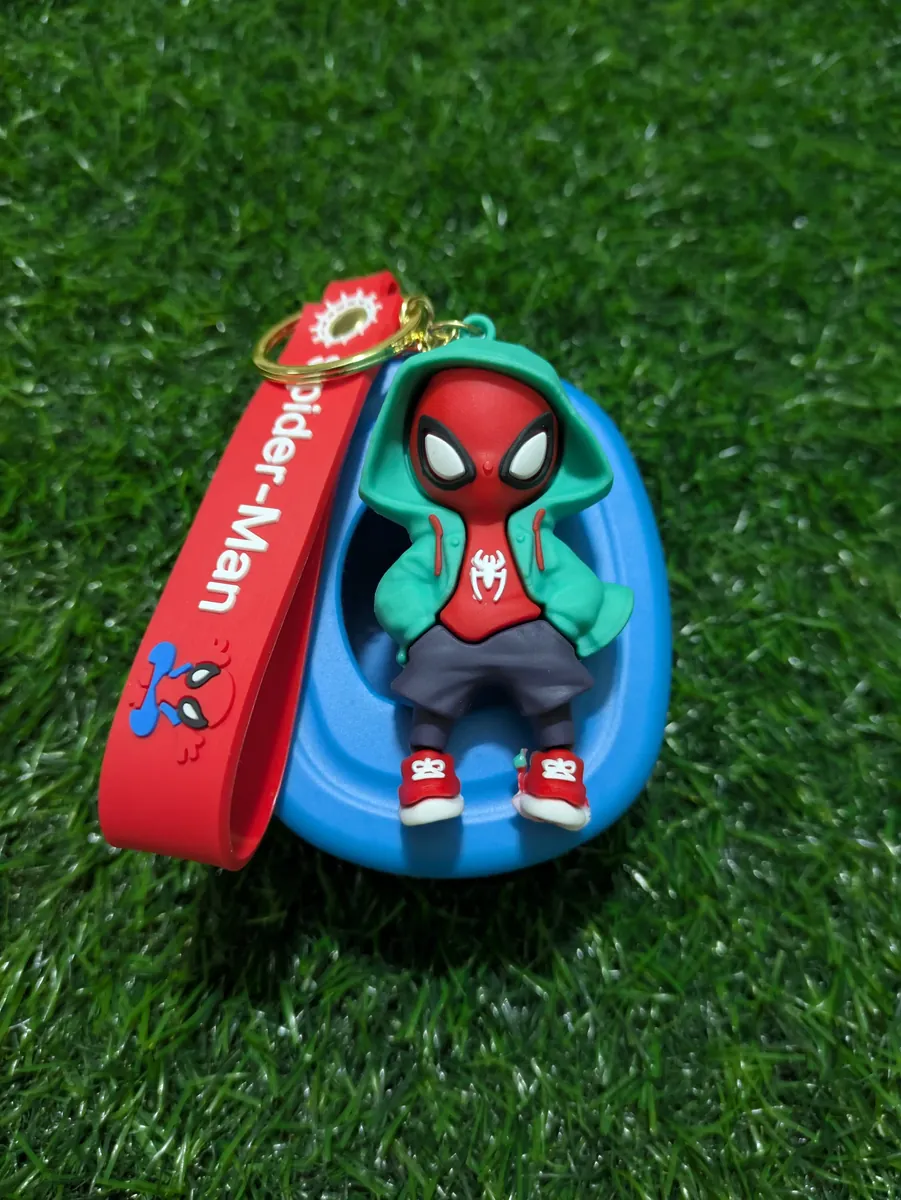 Red Spiderman Green Hoodie Keychain