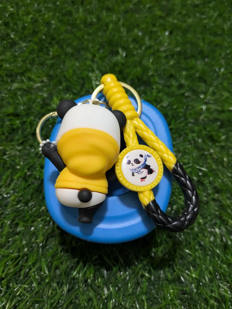 Standing Panda Yellow Dress Keychain