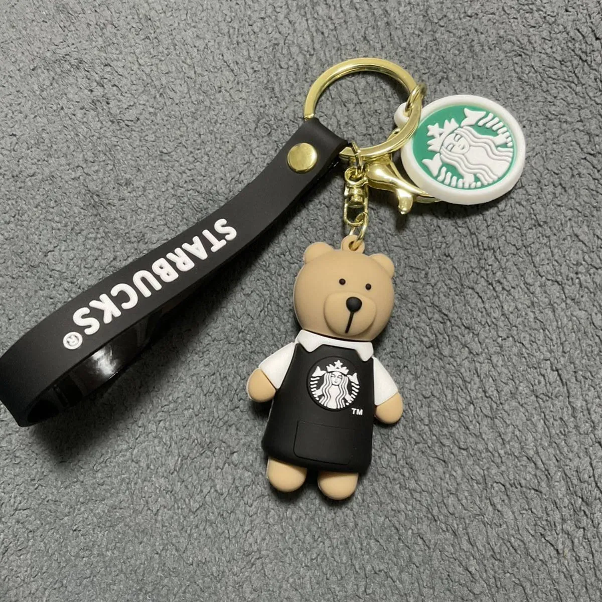 Starbucks Standing Bear in Black Outfit Keychain