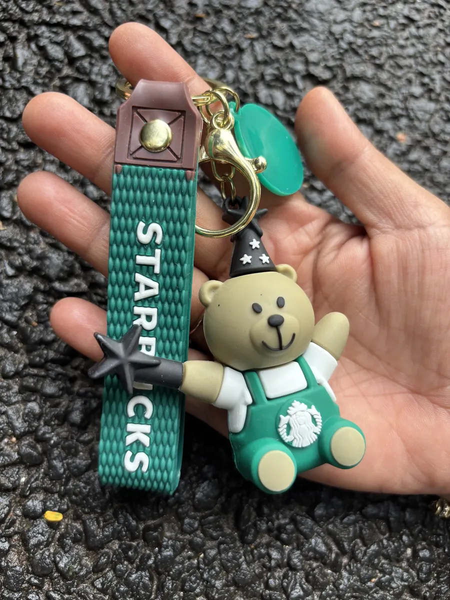 Starbucks Sitting Green Bear Keychain
