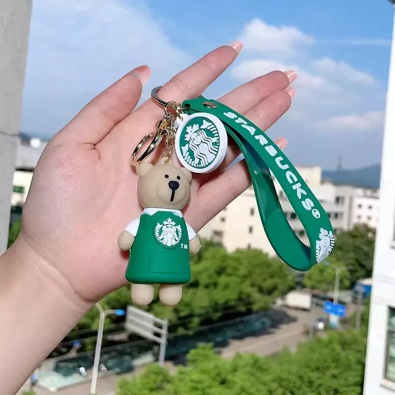 Starbucks Standing Bear Green Outfit Keychain