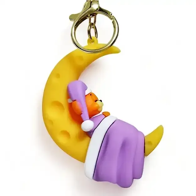 Tom and Jerry - Jerry sleeping on Moon Violet Outfit Keychain