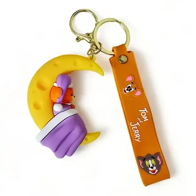 Tom and Jerry - Jerry sleeping on Moon Violet Outfit Keychain
