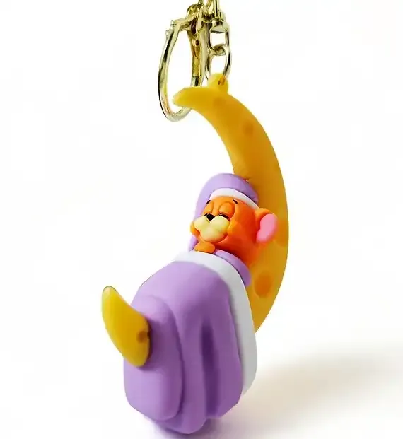 Tom and Jerry - Jerry sleeping on Moon Violet Outfit Keychain