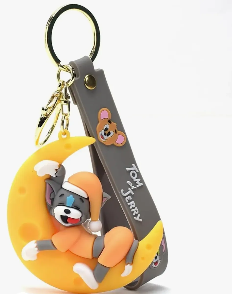 Tom and Jerry - Tom sleeping on Moon Yellow Outfit Keychain