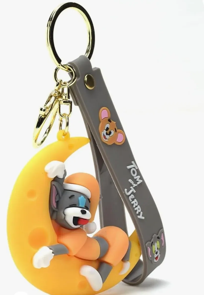 Tom and Jerry - Tom sleeping on Moon Yellow Outfit Keychain