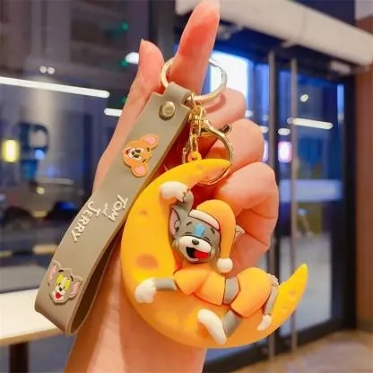 Tom and Jerry - Tom sleeping on Moon Yellow Outfit Keychain