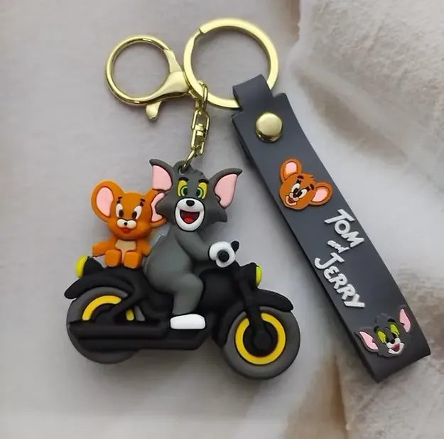 Tom and Jerry Bike Keychain