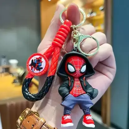Red Spiderman Black Hoodie Keychain