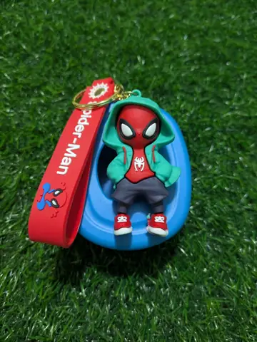 Red Spiderman Green Hoodie Keychain