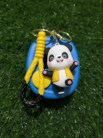 Standing Panda Yellow Dress Keychain