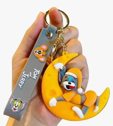 Tom and Jerry - Tom sleeping on Moon Yellow Outfit Keychain